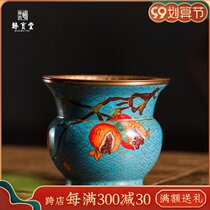 Zhenbaotang cloisonne Jianshui pure copper washing tea drum handmade tea washing dry bubble table kung fu tea ceremony tea set spare parts