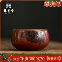 Zhenbaotang washing pure handmade silver tea slag bucket original home kung fu tea props accessories copper water Tea wash