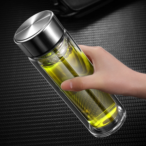 双层玻璃杯便携防烫高档透明带盖