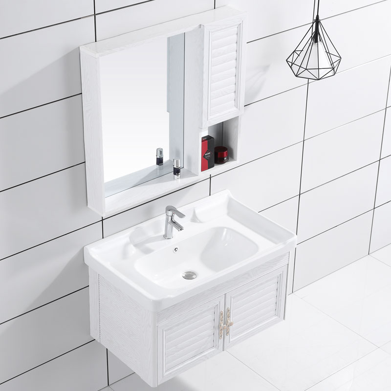 Small-sized washbasin dressing room hanging cabinet wall type washstand space aluminum bathroom cabinet combination simple washstand