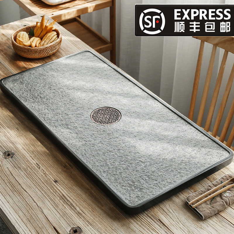 Natural Ugin Stone Tea Tray Set Whole Piece Household Stone Large Tea Table Tray Tea Sea Simple Kung Fu Tea Set Tea Tray
