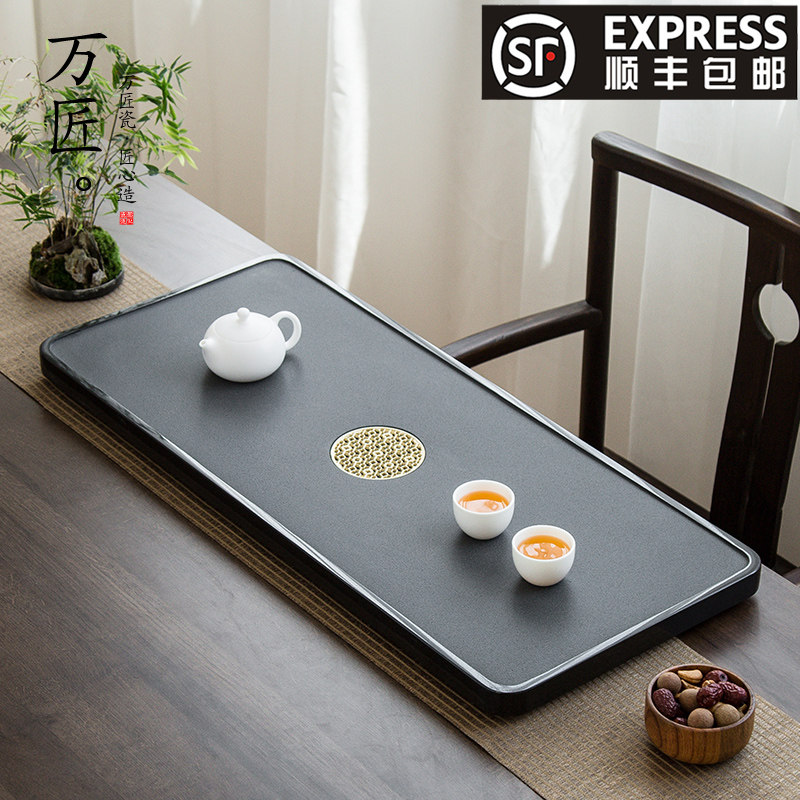ten thousand Artisan Urkin Stone Tea Tray Home Whole Stone Tea Terrace Tea Sea Day Style Brief Drainage Type Fire Burning Stone Tea Tray