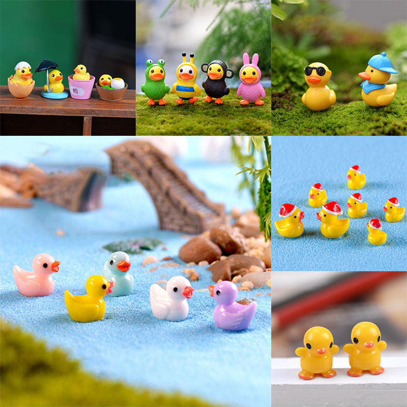 Micro Landscape Multimeat Eco Bottle Small Pendulum Piece DIY Material Small Ornament Cute Cartoon Duck Mini Yellow Duck