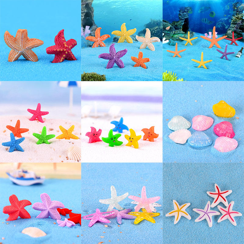 Microlandscape resin simulation Pentagon star Shell DIY small piece aquarium decoration for aquatic aquarium