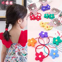 South Korea Net red soft pottery flower Hairband children candy color high elastic rubber band head rope cute girl headwear hair accessories