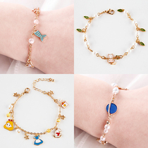 Childrens cartoon fresh bracelet Korean cute princess pearl jewelry accessories girl heart students send girls gifts