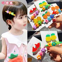 Small flower fruit hairclip two-piece set Korean version of childrens duckbill clip does not hurt hair girl card broken hairclip cute floral headdress