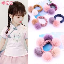 Korean version of children double hair ball seamless head rope girl tie hair high elastic rubber band baby Hairband headwear hair accessories