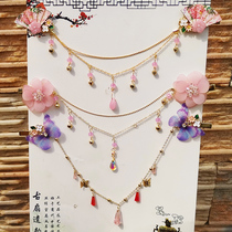 Childrens ancient wind forehead chain flower hairclip cute Super fairy princess hair accessories girl eyebrows Hanfu headdress clip