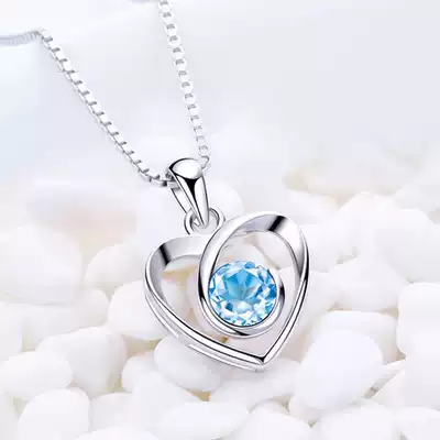 Brand counter sterling silver 18k platinum heart necklace birthday valentine's day to send wife girlfriend simple romantic gift