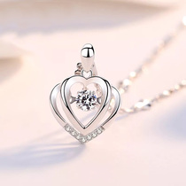  Brand counter Sterling silver 18K white gold Smart heart-shaped necklace Valentines Day to send girlfriend and wife Birthday gift lettering