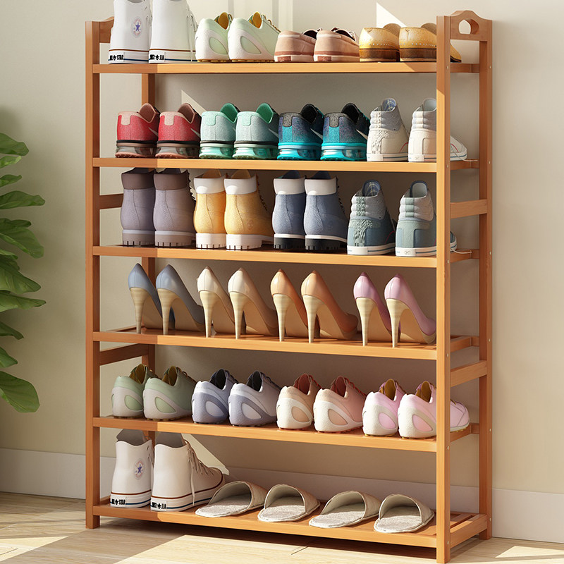 Shoe Rack Dormitory Multilayer Simple Doorway Dust Protection Bamboo Home Province Space College Students Solid Wood Dorm Room Economy Type Shoes Cabinet