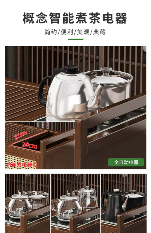 ghế cắm trại gấp gọn Di động bàn trà gỗ nguyên khối trà xe đẩy bàn trà nhà ban công bàn cà phê kung fu trà bộ khay ấm đun nước tích hợp tủ bộ bàn ăn gấp gọn