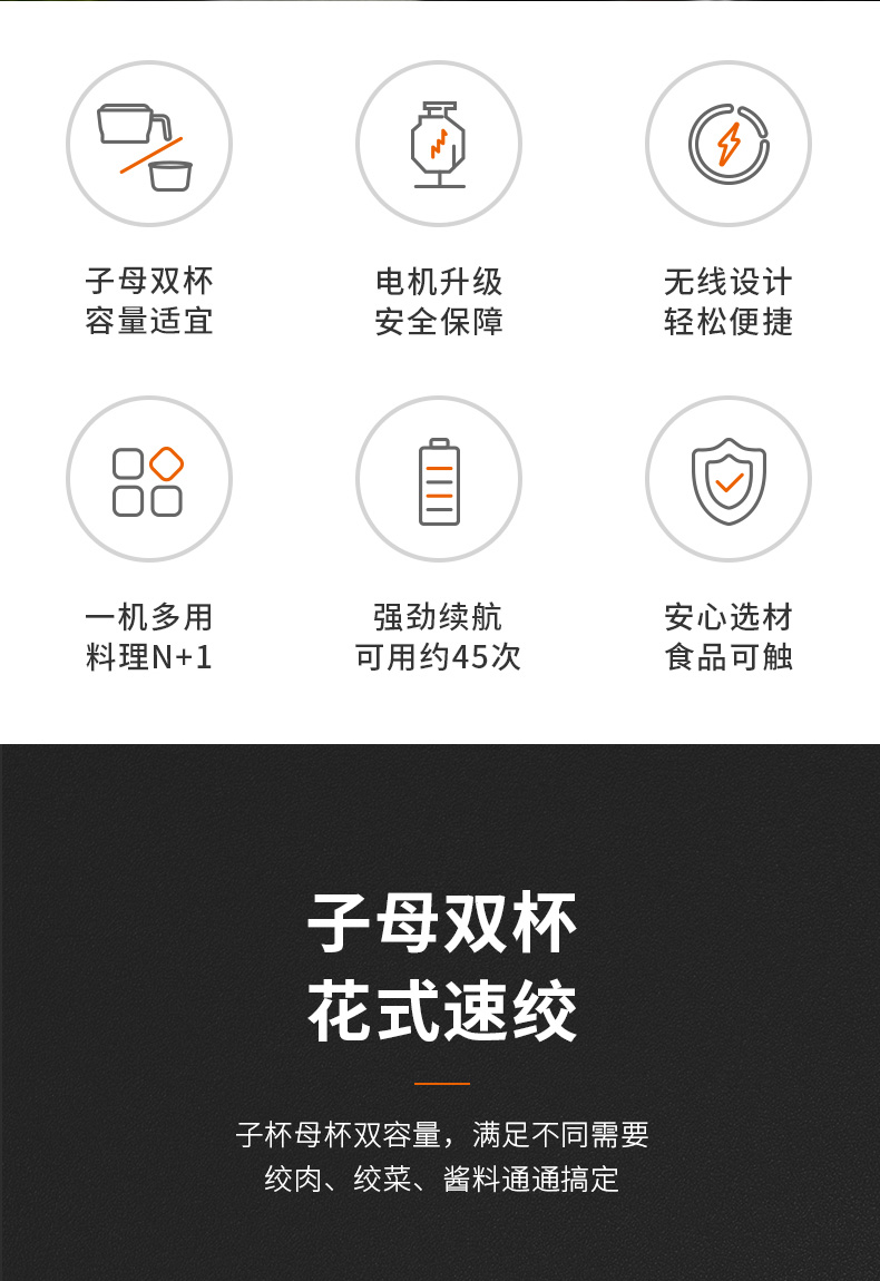 绞肉破壁多功能,双杯不串味:九阳 无线电动蒜泥器 CF-AS0400 189.9元包邮 值值值-买手聚集的地方