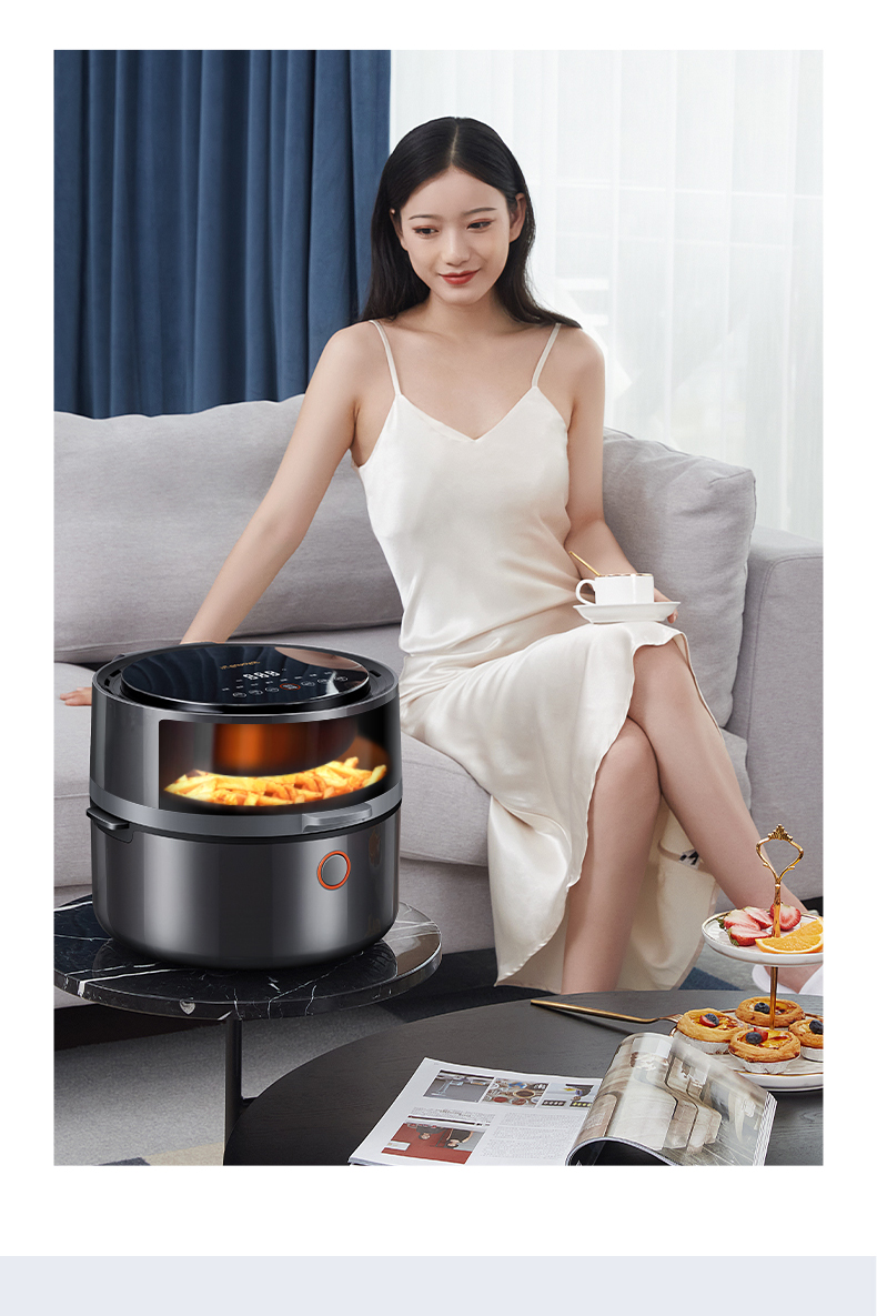 旗舰款 九阳 全息智能触控+透明可视 空气炸锅 5.5L 图9