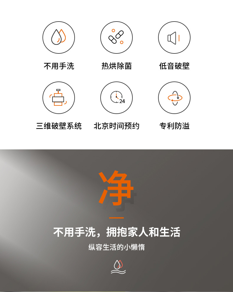 九阳20年新旗舰 不用手洗低音破壁机 豆浆机 300-1200ml 图6
