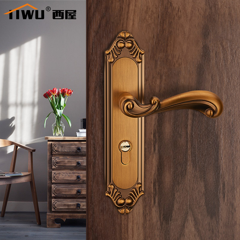 Westinghouse European door lock Bedroom solid wood door Nordic Indoor door lock American universal powder room handle mute