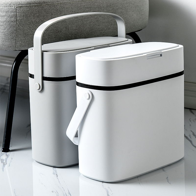 Dry and wet classified trash bin household pressed toilet basket handheld living room bedroom kitchen separated trash bin