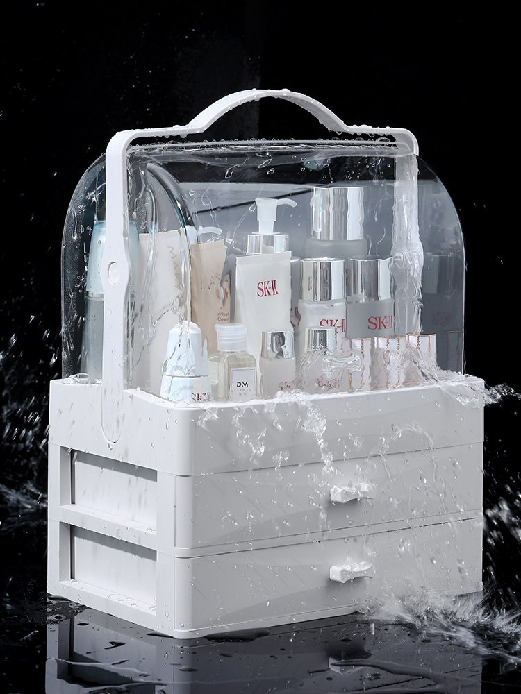 Cosmetics Case Shelf Dust-proof Desktop Dresser Dressing Tablenursing Tabletop Skin Care Lipstick Red Handheld