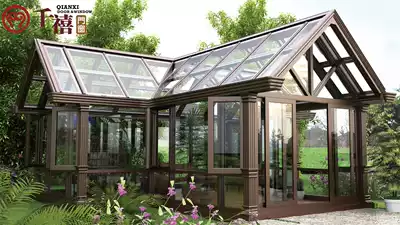 Guangzhou European-style greenhouse custom aluminum alloy window glass top sealing balcony greenhouse awning Steel Structure A7