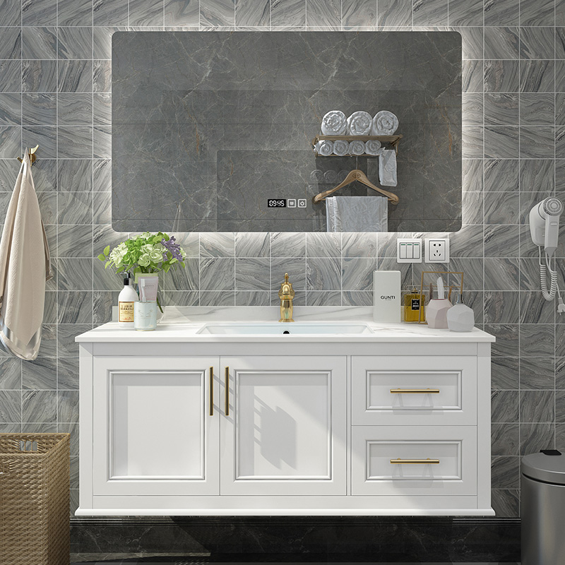 Modern light luxury rock slab ceramic basin bathroom cabinet combination simple washbasin bathroom washbasin wall-mounted washbasin