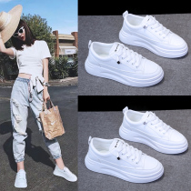 Small white shoes 2022 summer new breathable shoes white shoes thick plate shoes thin sneakers summer style