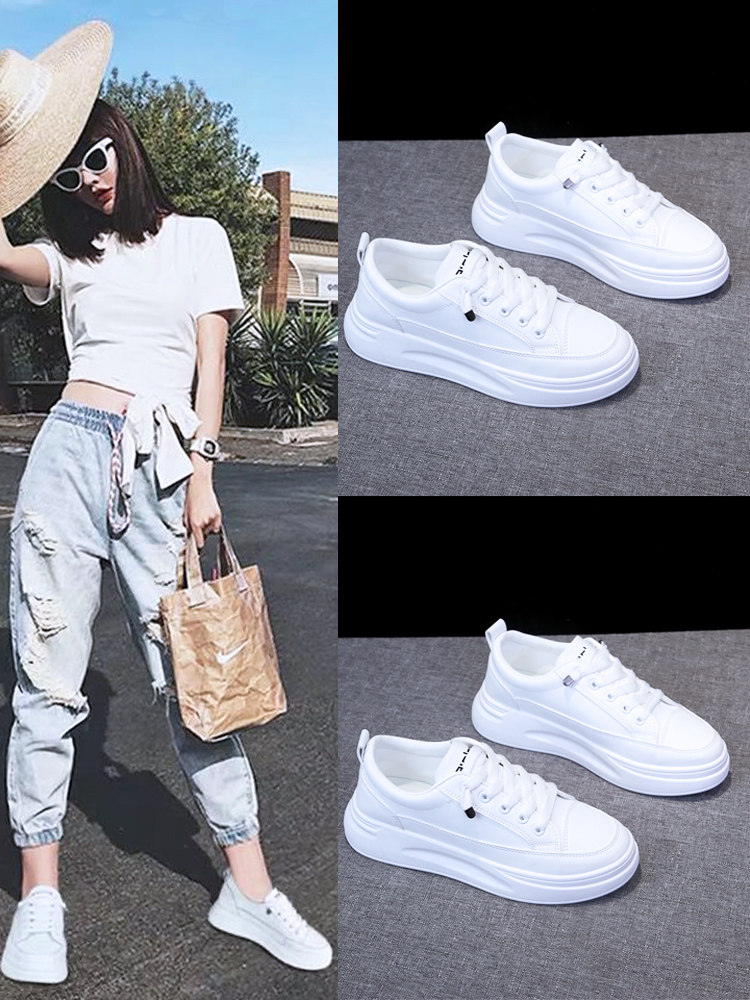 White shoes women's shoes 2021 summer new breathable shoes thin plate shoes wild casual Dad sports white shoes