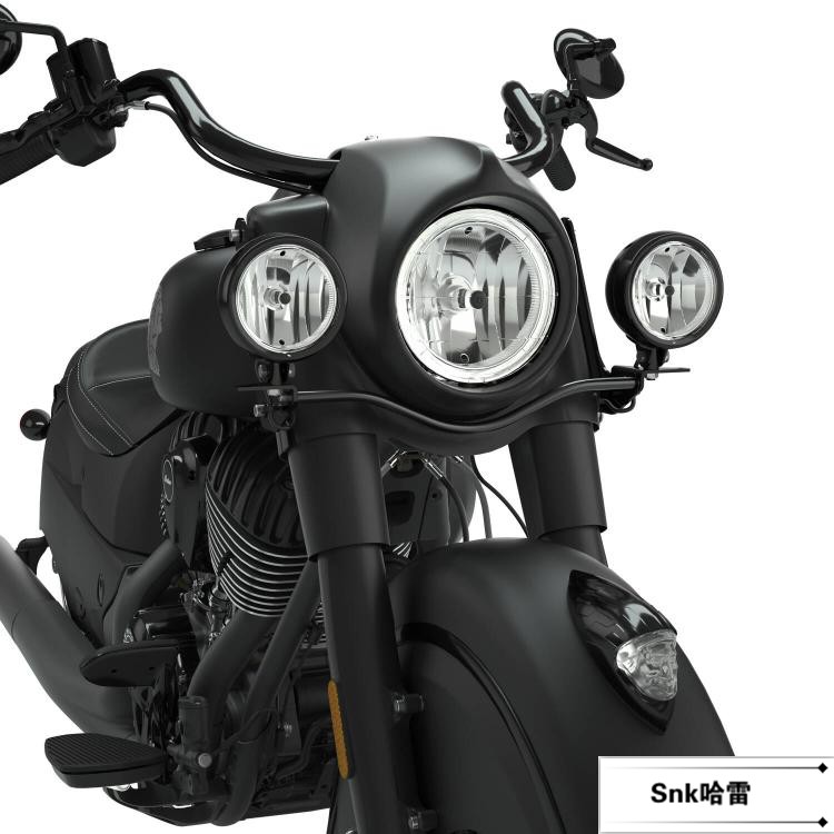 Chrome secondary lights for Indian chiefs modified fork Territory Black Horse Matte Black High Power Fog Lights