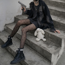 Bow black stockings thin sexy leggings Net red black silk letter socks women ins tide Dark jk spring and summer