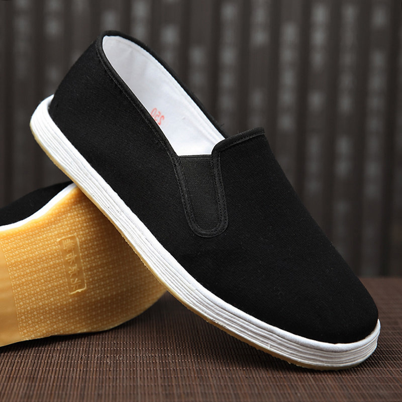 Old Beijing Summer Cloth Shoes Breathable Kung Fu Shoes Middle Aged Men's Tang Dress Matching Shoes Casual Non-slip Wear and Dad Shoe