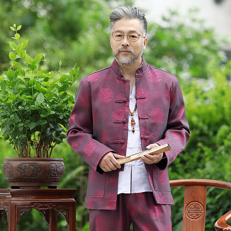 Tang người đàn ông trung niên và tuổi ông nội mặc mùa thu áo khoác mùa đông gió cộng với nhung Trung Quốc sinh nhật bộ len cha bông
