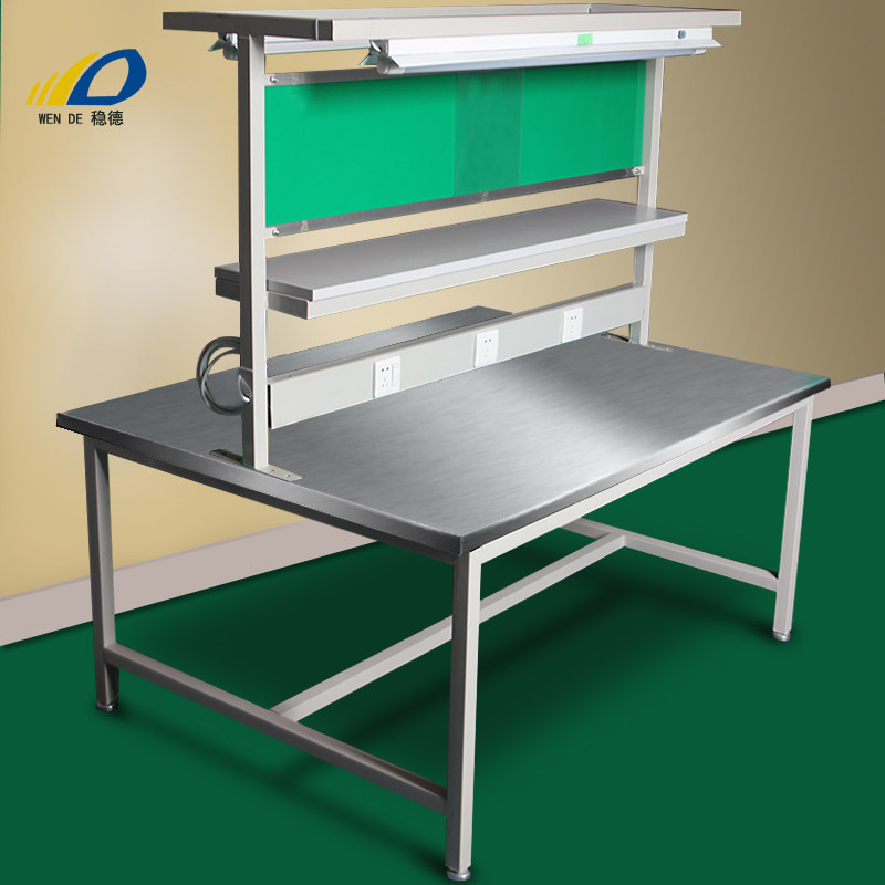 Assembly stainless steel workbench workshop assembly line production operation table anti-static laboratory inspection table double-sided