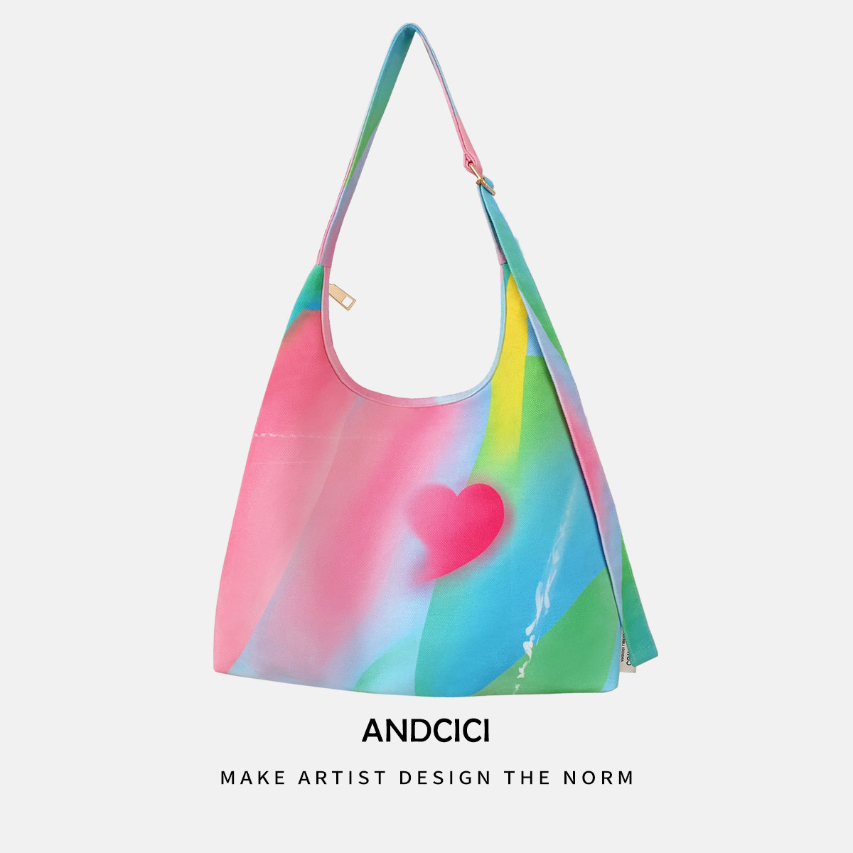 ANDCICI Rainbow Designer Zipper Crossbody/Shoulder Bag/Tote Bag/Commuter Bag/Canvas Bag/Backpack