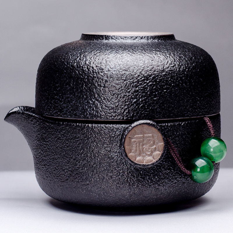 Rough pot 1 cup 1 person portable ceramic travel small tea set outdoor simple outdoor simple