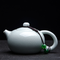 Open film can raise Ru kiln teapot ceramic Xi Shi pot Ru porcelain small bubble teapot home simple single kung fu tea set