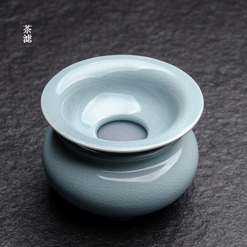 Bộ lọc trà Ruyao Azure Bộ lọc gốm sáng tạo Lưới lọc trà Bộ lọc trà Kung Fu Bộ phụ kiện Trà Phễu - Phụ kiện chăm sóc mắt