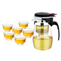 (Single pot 6 cups a pot) 750ml Elegant cup tea pot Heat-resistant exquisite cup tea set Tea set