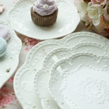 Белый европейский стиль рельеф 6 -килограмма красивая тарелка красная модель красная послеобеденная чайная чашка для посуды для завтрака закуски завтрак