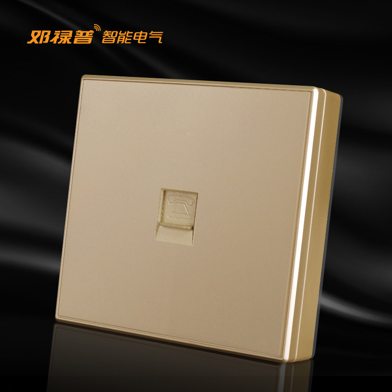 Denlu Pouming Fashion Switch Socket Champagne Gold Wall One Telephone Socket Home Stand Plug Jack Socket Panel