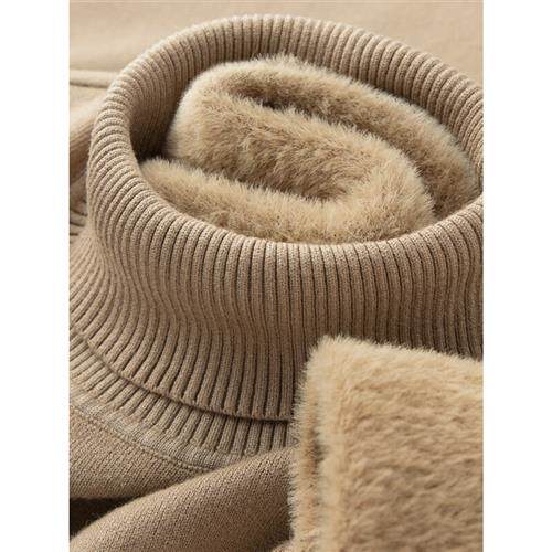 PRIDEME Winter dosing thickened Warmth Integrated Suede High Collar Pure color sweater men's long sleeves 100 hitch for men-Taobao