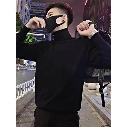 Golden Shield (KIN DON) pure color high collar sweater male winter trendy cardio-hoodie 100 hitch bottom autumn winter-Taobao