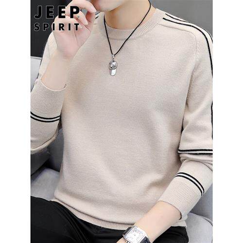 Gip (JEEP) sweater male autumn winter Korean version of knitted sweatshirt for men 100 hitch round collar coat line clothing men's clothing card-Taobao