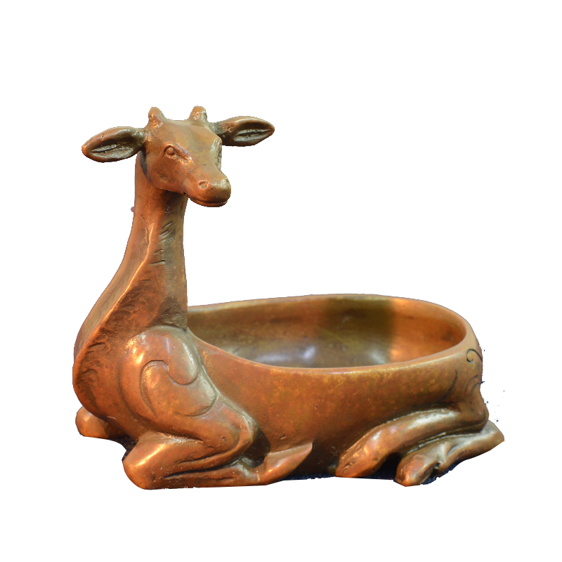 蜀乐文房无角鹿形镇纸镇尺青铜墨碟墨盒水盂铜笔搁毛笔博物馆藏