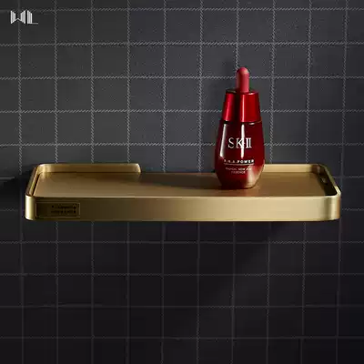 Nordic bathroom shelf All-copper powder room Brass wall-mounted word partition storage shelf Mirror front dressing table Light luxury
