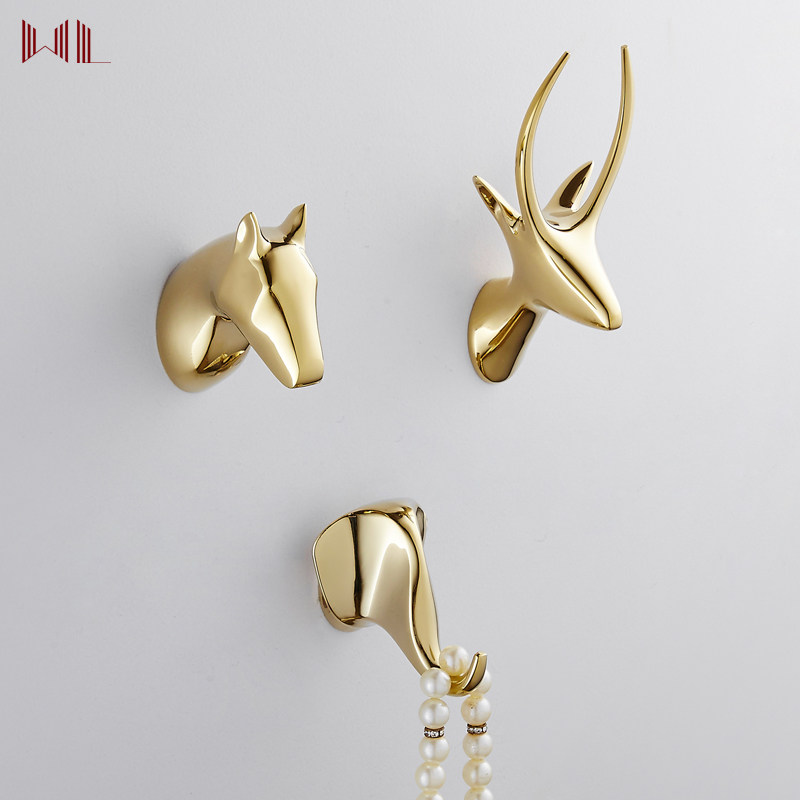 Nordic wall decoration hook Deer head horse head wall hanging entrance key hook Hotel wall creative animal hook
