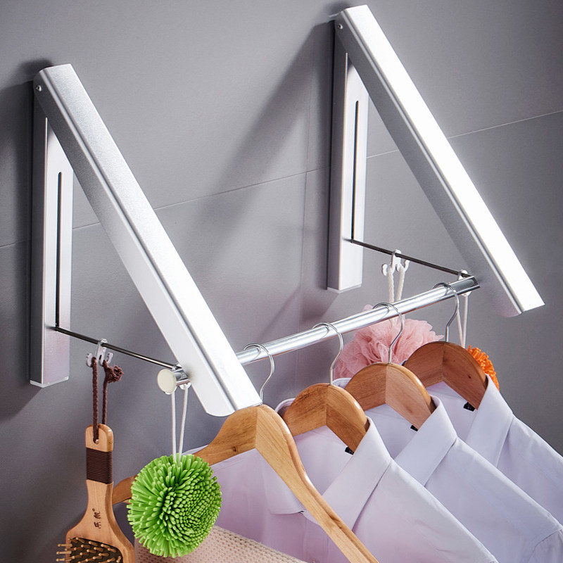 Wall-mounted invisible clothes-clothes-free telescopic rod small-family-type indoor balcony window Floating Windows Cool Sun-drencher-Taobao