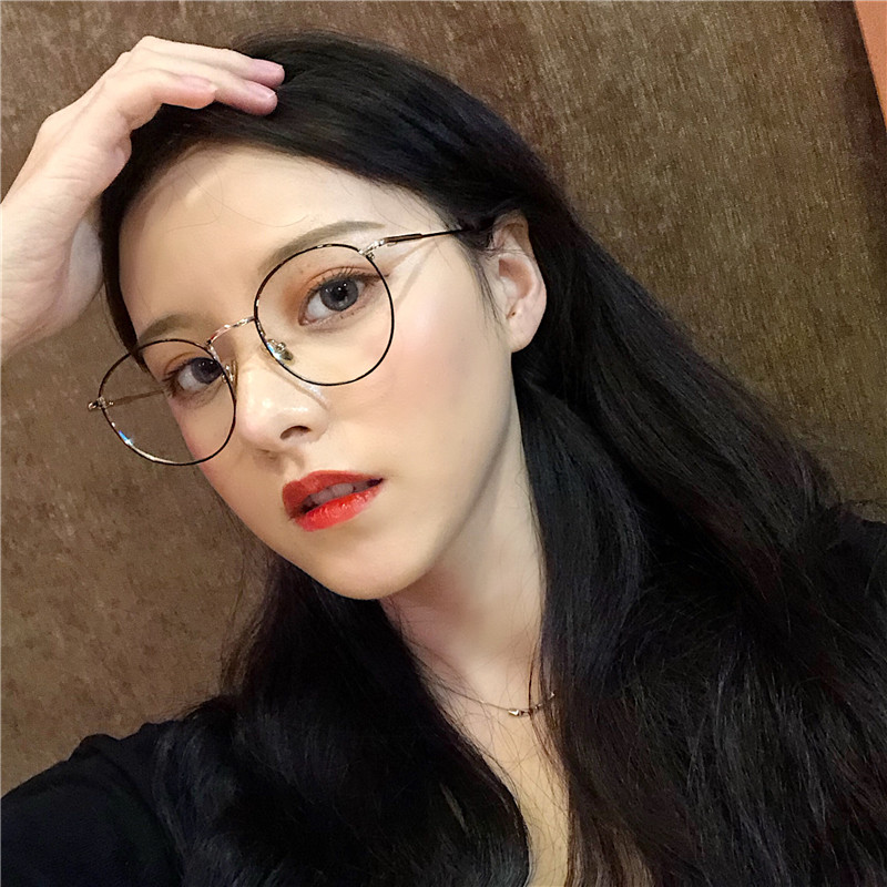 Student myopia mirror female Korean version ultra-light net red eyeglass frame round face finished product has a degree metal eye frame frame male