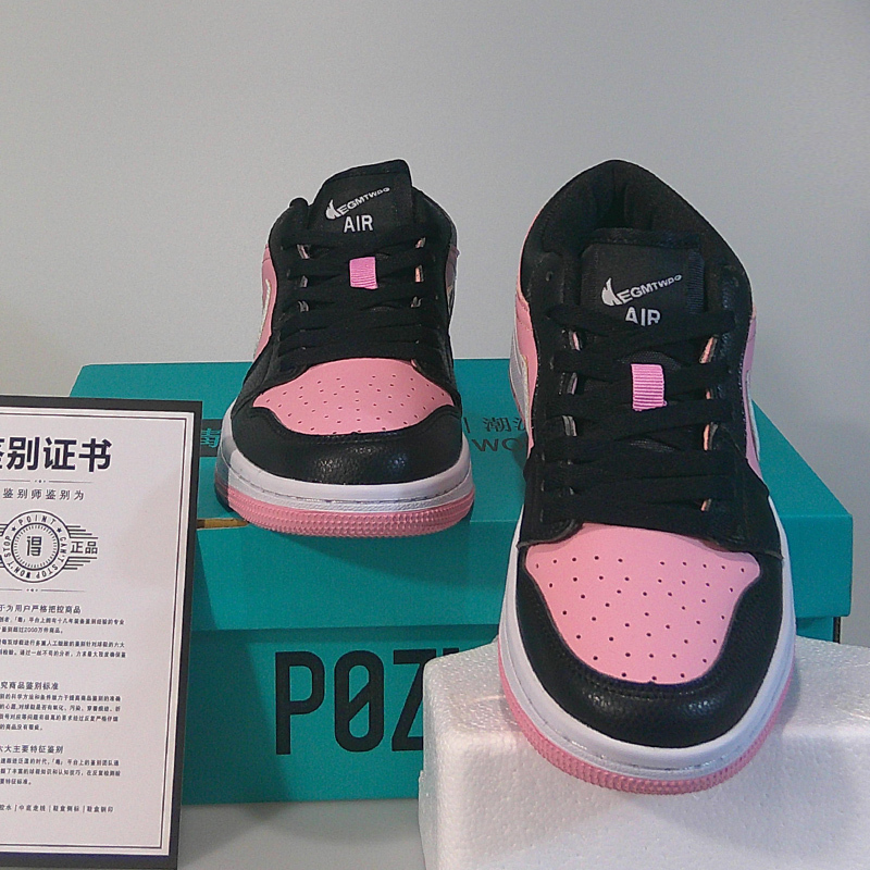 2026 Autumn and Winter New Cherry Blossom Pink Women's Shoes Black and Pink Couple Low-Top Sneakers Black and Red Toe Student Sneakers Men's Shoes