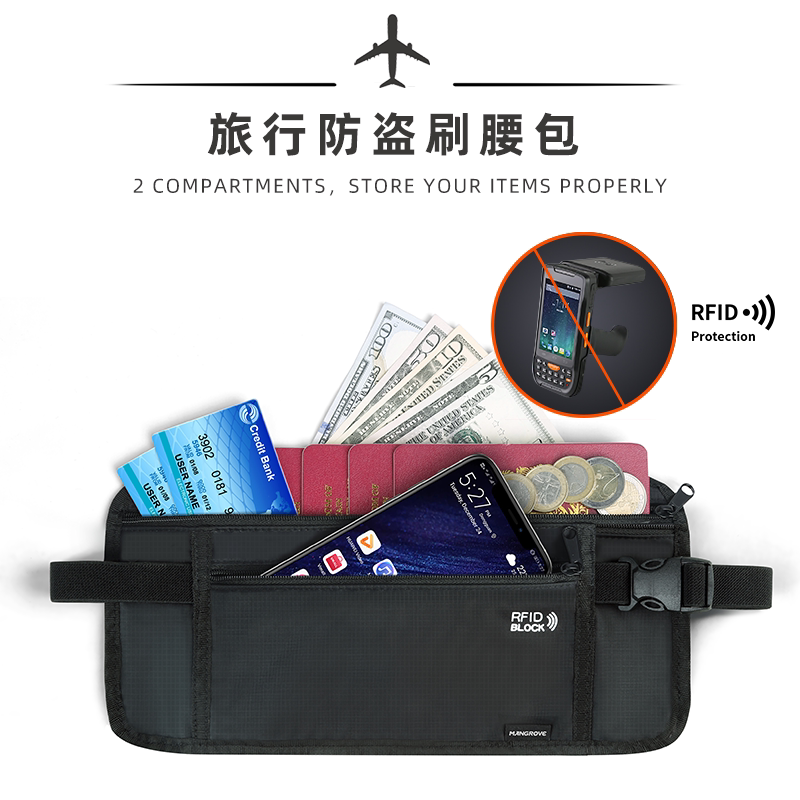 Mangov anti-theft brush passport pocket card bag travel multi-functional document bag men go abroad air ticket clip woman