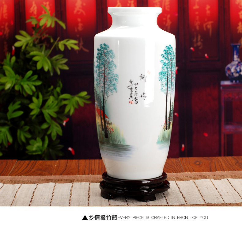 Large collection of famous jingdezhen ceramic vase 397 hand - made powder enamel vase home furnishing articles